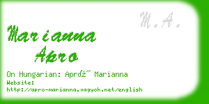 marianna apro business card